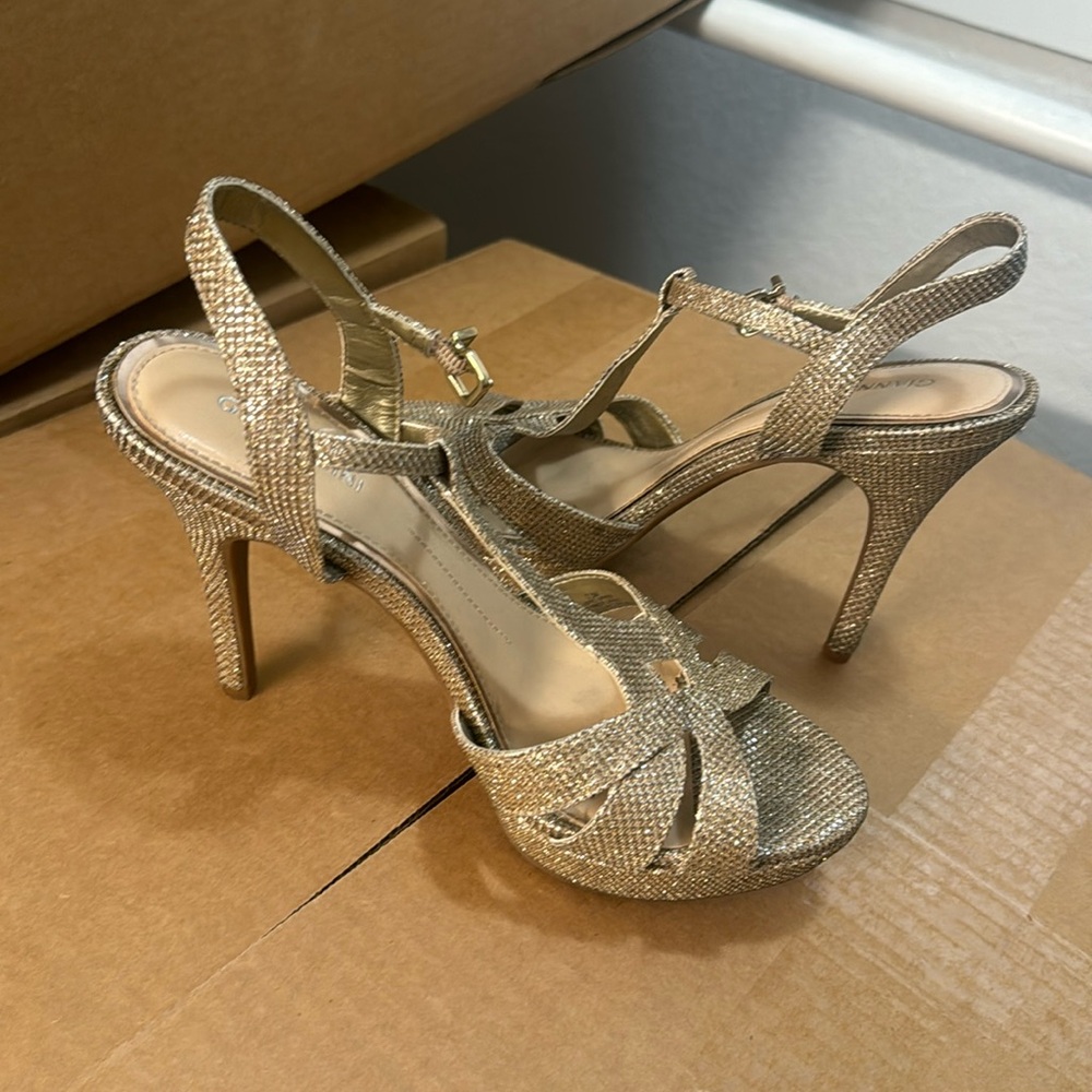 Sparkly champagne heels